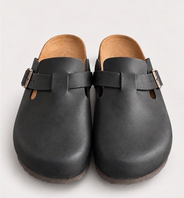 Producto - Zueco Negro De Cuero - 1