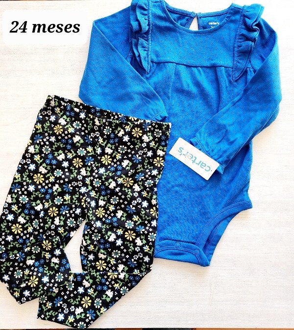 Duo carters body y pantalon 24 meses azul
