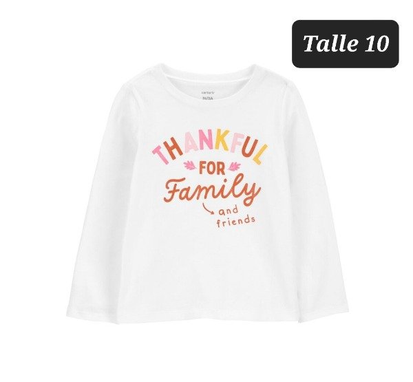 Producto - Remera manga larga carters talle 10 blanca
