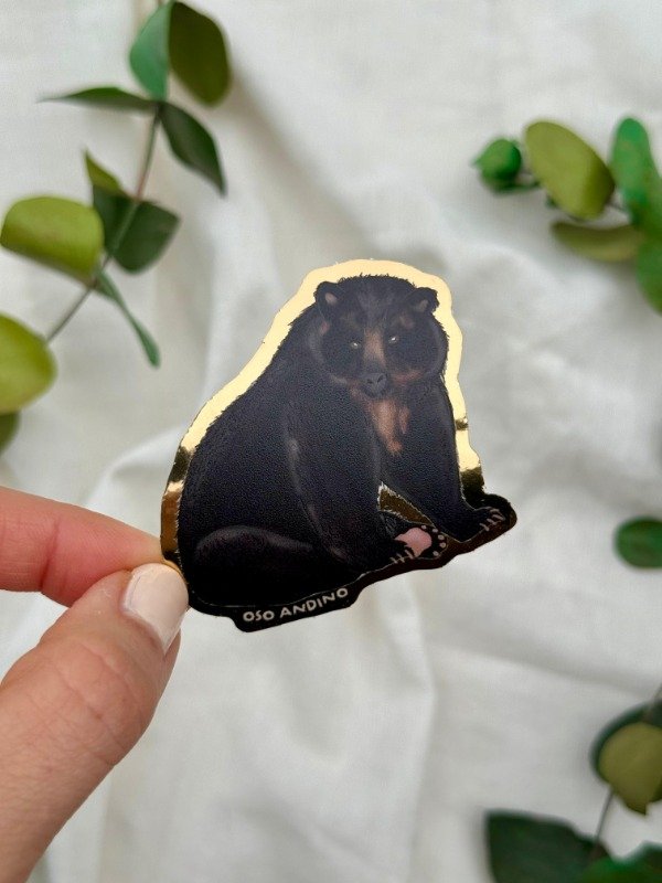 Producto - Sticker vinilo dorado OSO ANDINO