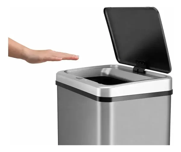 Producto - Tacho De Basura Inteligente Apertura Sensor Acero Inoxidable 50L y 30L Plateado - 2