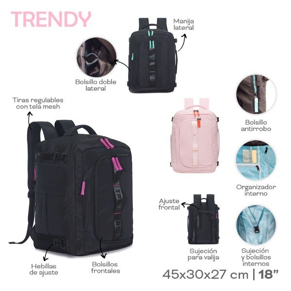 Producto - MOCHILA VIAJE  TRENDY T4 COD: 17831