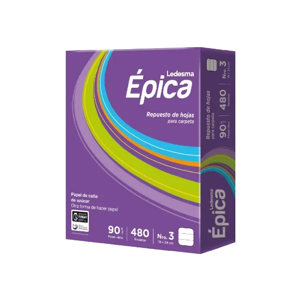 Producto - REPUESTO ESCOLAR N3 ÉPICA 480hjs CUADRICULADAS 90 GRS