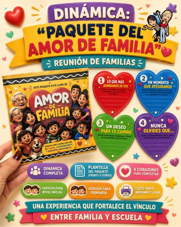 Producto - DINÁMICA. PAQUETE DEL AMOR DE FAMILIA. Reunión de familias