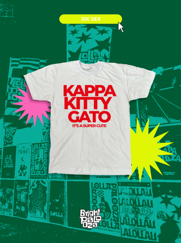 Producto - PREVENTA Remera Kappa Kitty Gato (Six Sex) - BRIGHTPALOOZA
