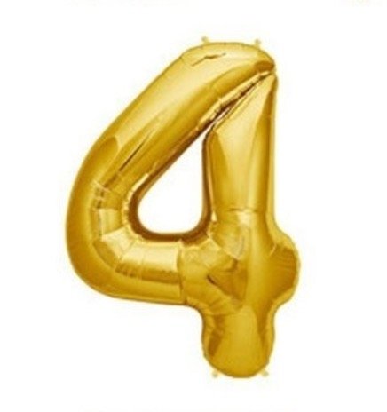 Producto - Globo Número dorado N4 - 1M x unidad