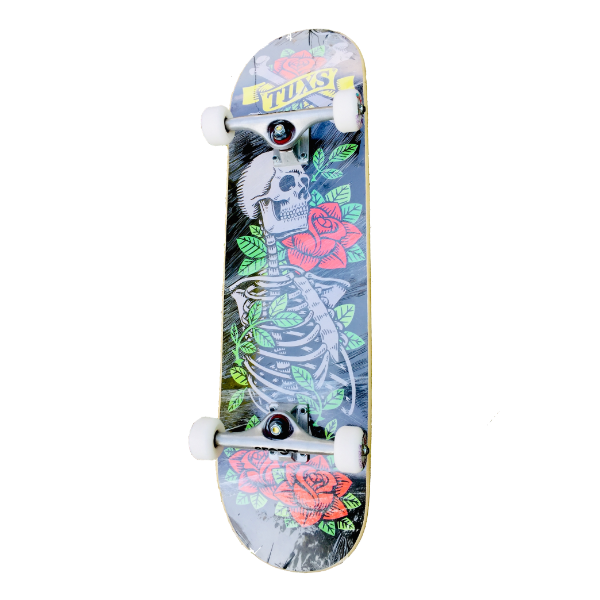 Producto - Skate Profesional Tuxs - Skull Roses - ENVÍO GRATIS