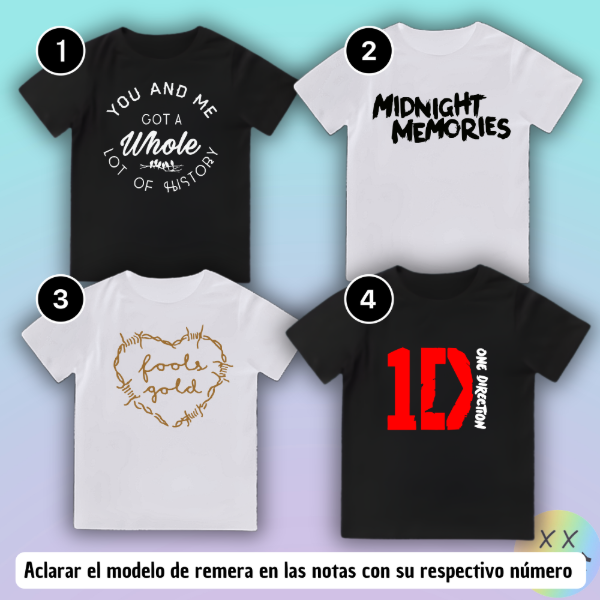 Producto - Baby Tee One Direction #1 (varios modelos)