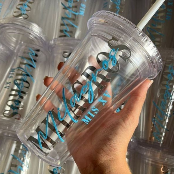 Producto - Vaso transparente personalizado x 10unidades