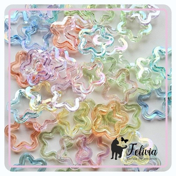 Producto - Flor colgante de acrílico tornasol x 10u. Surtidas