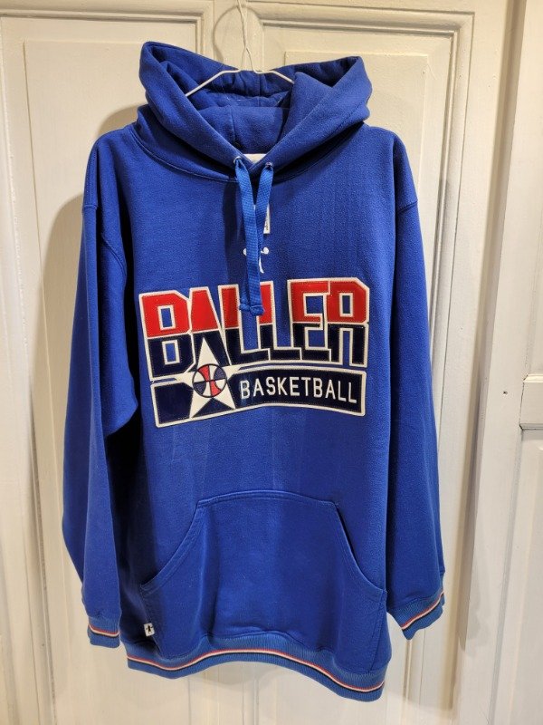 Producto - Buzo BALLER hoodie azul logo colorado y blanco Talle L - PRECIO: 36X
