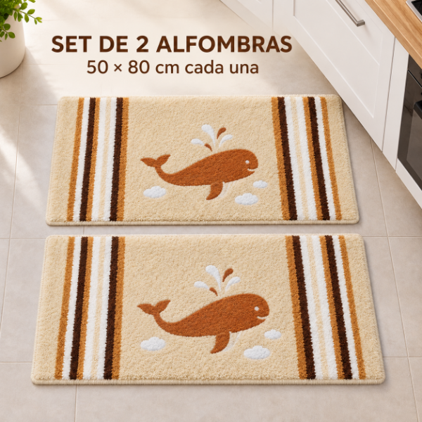 Producto - SET DE 2 ALFOMBRAS PIE DE CAMA GRUESAS 50X80CM ART DECO - 14
