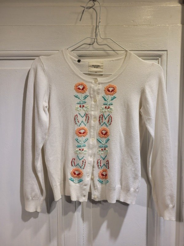 Producto - Saco WANAMA blanco con flores bordadas Talle 10 años - PRECIO: 16X - 0