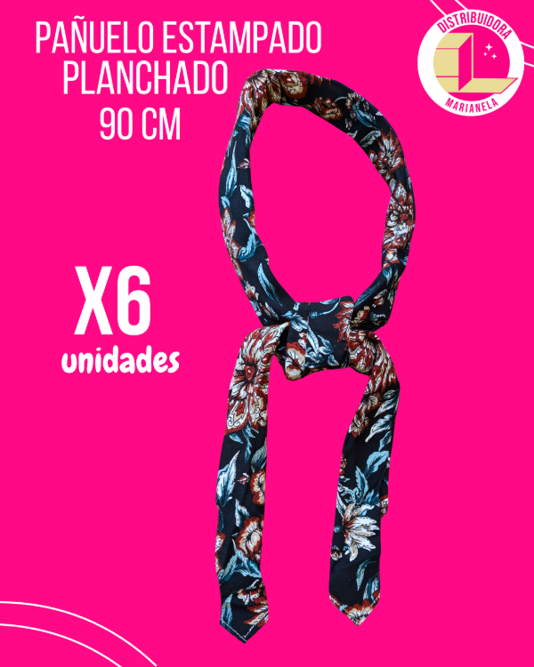Producto - Pañuelo Estampado planchado 90 cm - Pack x6 unidades