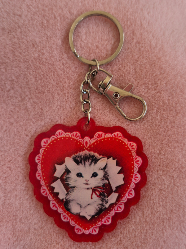 Producto - Llavero Corazón Rojo Gatito