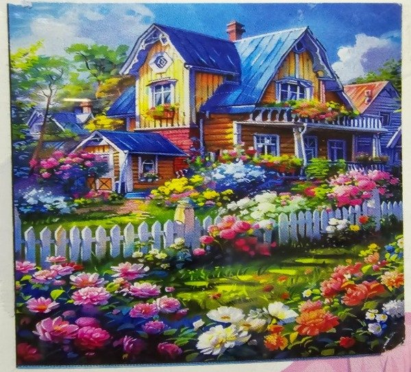 Producto - DIAMOND PAINTING 20X30 HI STONE CASA DE TECHO AZUL