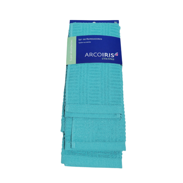 Producto - Set 2 repasadores Arco Iris aqua