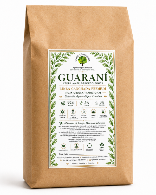 Producto - Yerba mate GUARANÍ - Agroecológica - Tipo Canchada