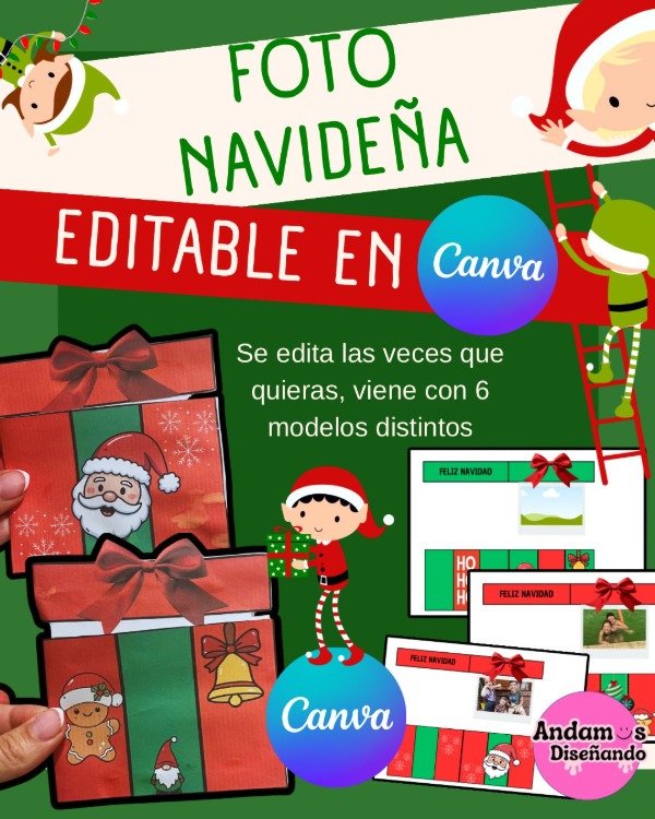 Producto - FOTOS NAVIDEÑAS EDITABLES EN CANVA
