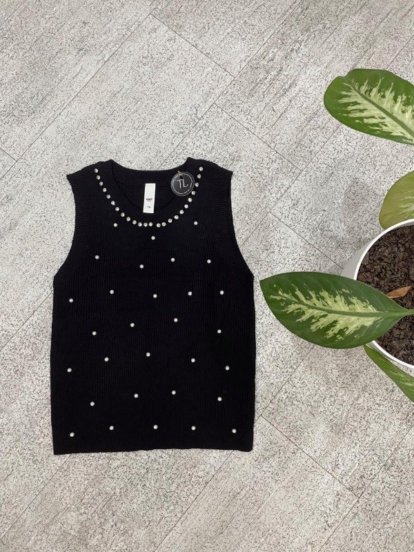 Producto - Musculosa de Hilo y perlas