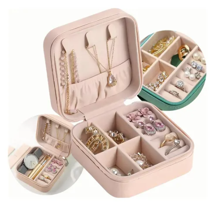 Producto - Mini Joyero Organizador de Viaje Joyas Anillos Accesorios Alhajero de Cartera