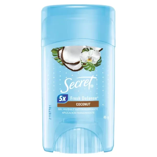 Producto - Secret desodorante gel invisible antitranspirante coconut 45g