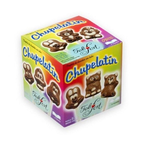 Producto - FelFort Chupelatin 32 x 15g Chupetín de Chocolate con Leche