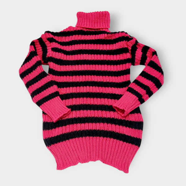Producto - Polera Tejida Rayada Fucsia y Negro 4 Niño