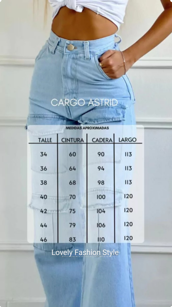 Jean wide leg cargo astrid — imagen 4
