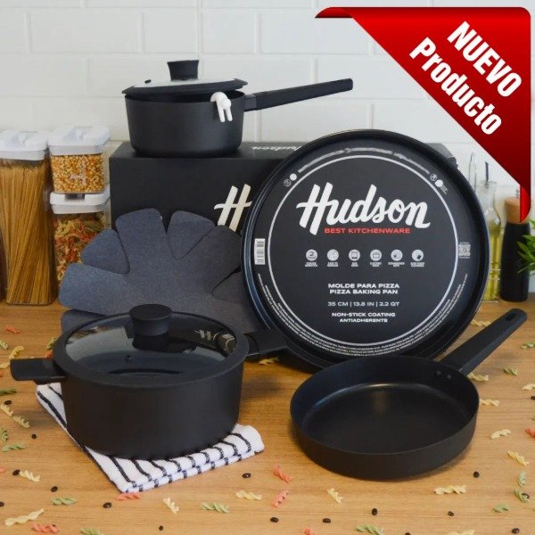 Producto - Batería De Cocina Hudson Daily Aluminio Antiadherente 6 Pzs Combo Pizzera
