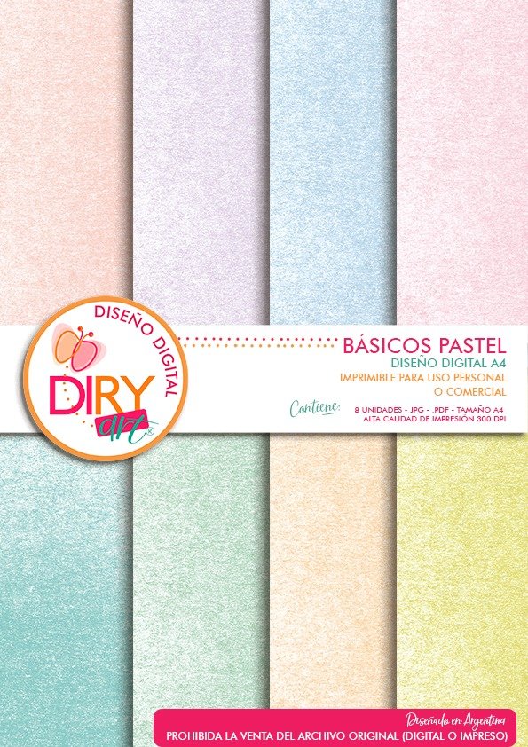 Producto - Básicos Pastel - Papeles digitales A4