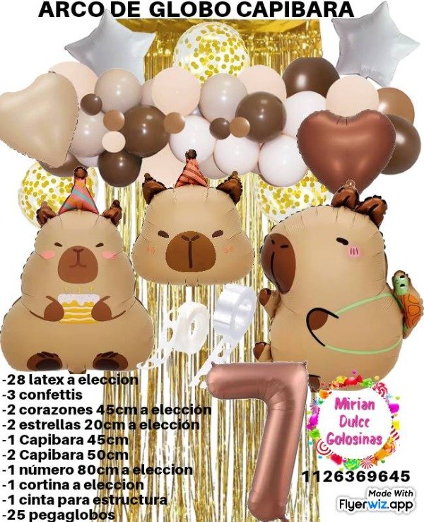 Producto - Arco de globos Capibara carpincho