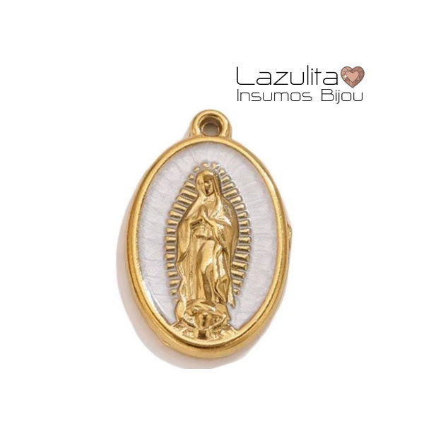 Producto - MEDALLA GUADALUPE ACERO BLANCA