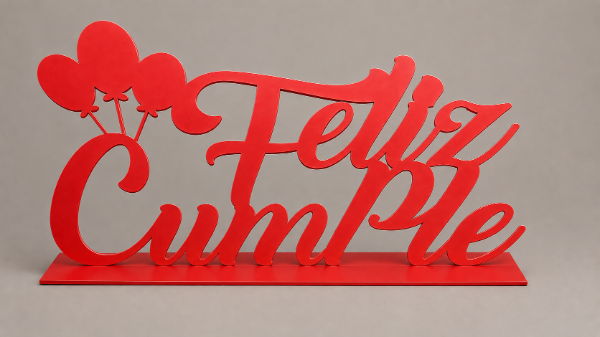 Producto - Cartel para mesa Feliz Cumple con color - 1