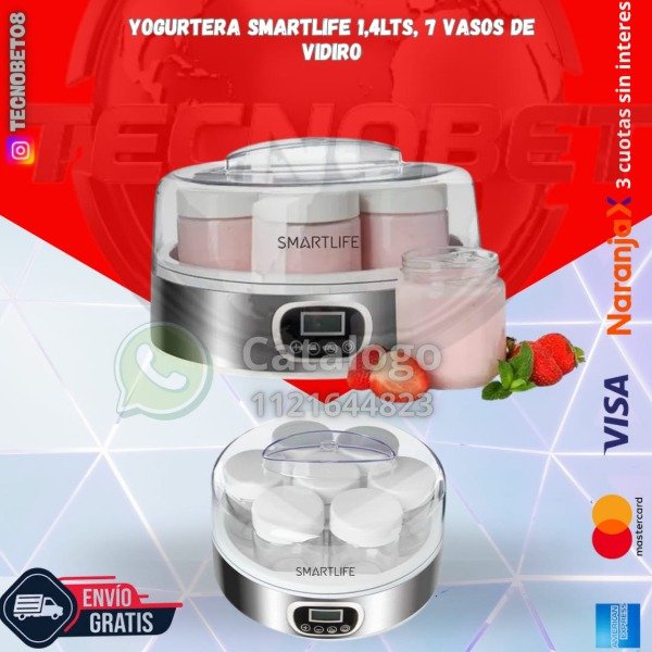Producto - YOGURTERA SMARTLIFE 1,4LTS, 7 VASOS DE VIDRIO