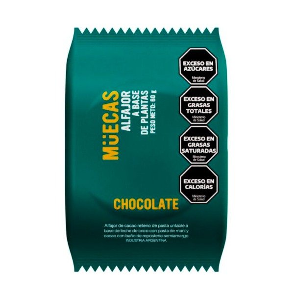 Producto - Alfajor de Chocolate a Base de Plantas 60g MUECAS