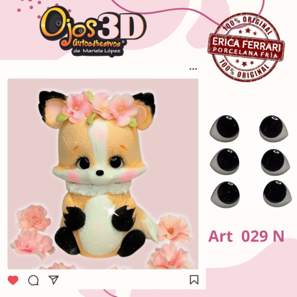 Producto - Ojito 3D art 029 Erica Ferrari NEGROS