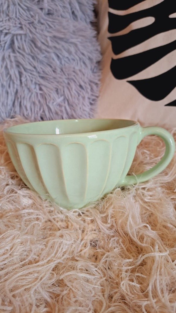 Producto - Tazón cerámica vainilla verde agua