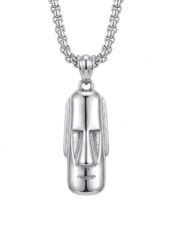 Producto - DIJE MOAI CON CADENA ACERO 60 CM - 0