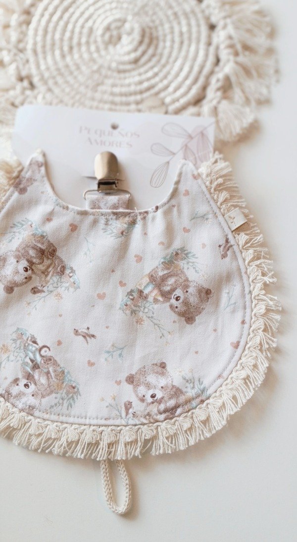 Producto - Babero + portachupete ositos