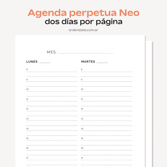Producto - AGENDA PERPETUA NEO (dos días por página)