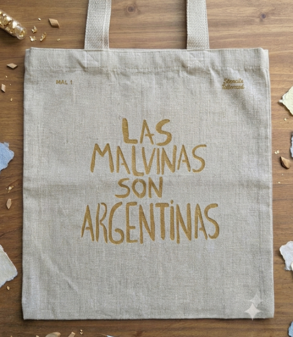 Producto - Bolsa de lienzo pintada MALVINAS