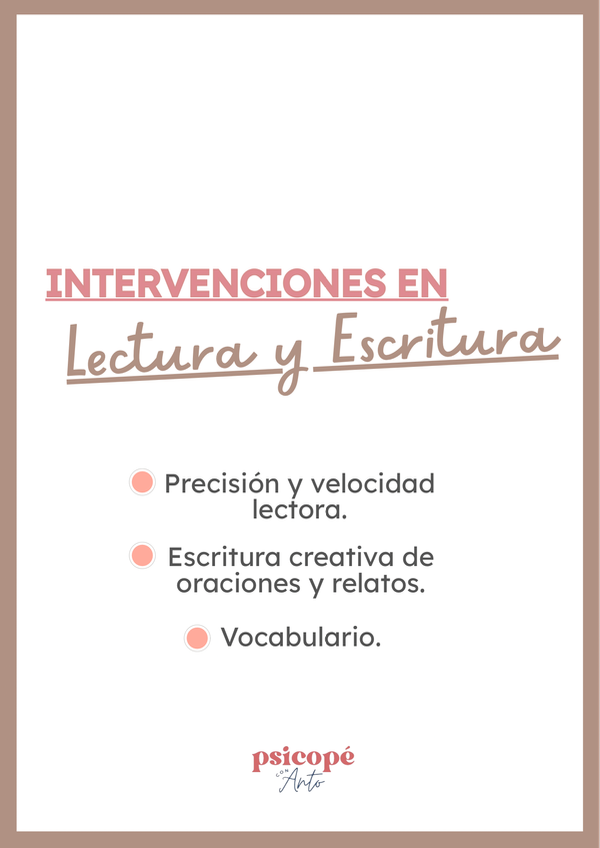 Producto - Intervención en Lectura y Escritura