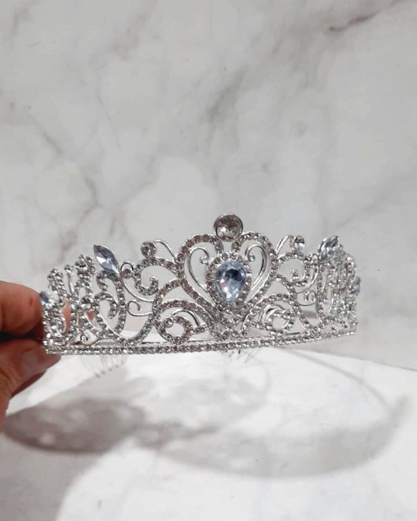 Producto - Corona tiara de metal con strass y banda de Feliz Cumpleaños