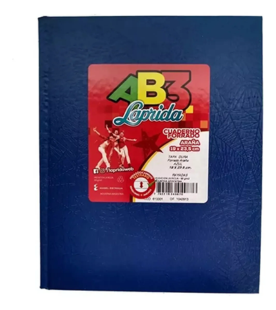 Producto - Cuaderno LAPRIDA  forrado  AB3 19 x 23 tapa dura x 50 hs - 0