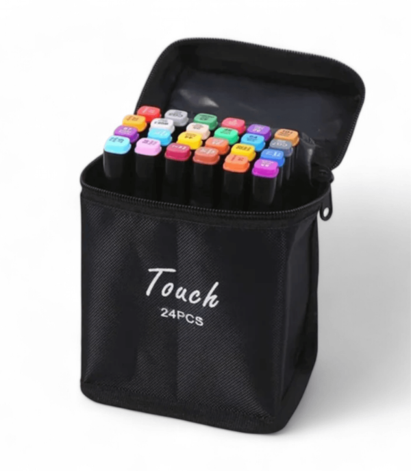 Producto - Set Marcadores Doble Punta Blanca Touch Rotuladores Profesional x24