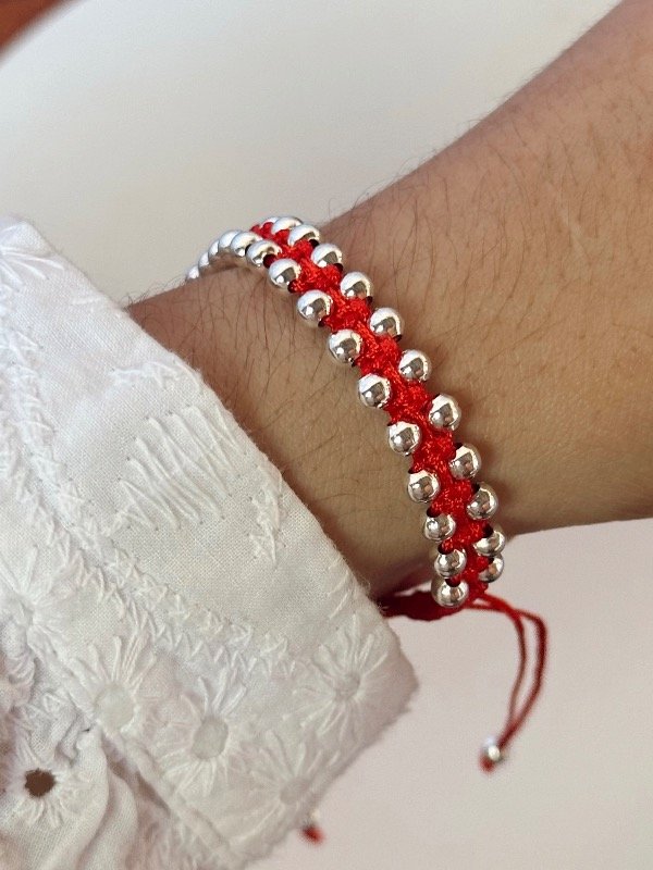 Producto - Pulsera hilo acero blanco