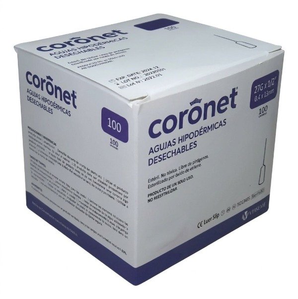 Producto - Agujas Hipodermicas 21g X 1 12 Coronet Caja X100 Unds