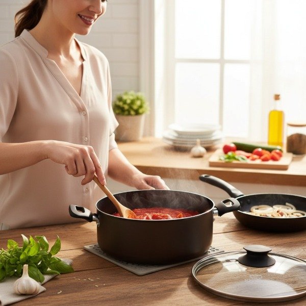 Producto - CACEROLA CON TAPA DE VIDRIO ANTIADHERENTE LINEA BRONZE 24CM JOVIFEL - 2