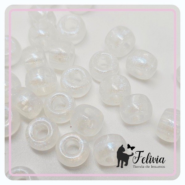 Producto - Cuenta pase ancho 6x9mm pastel x 20 g. Blanco